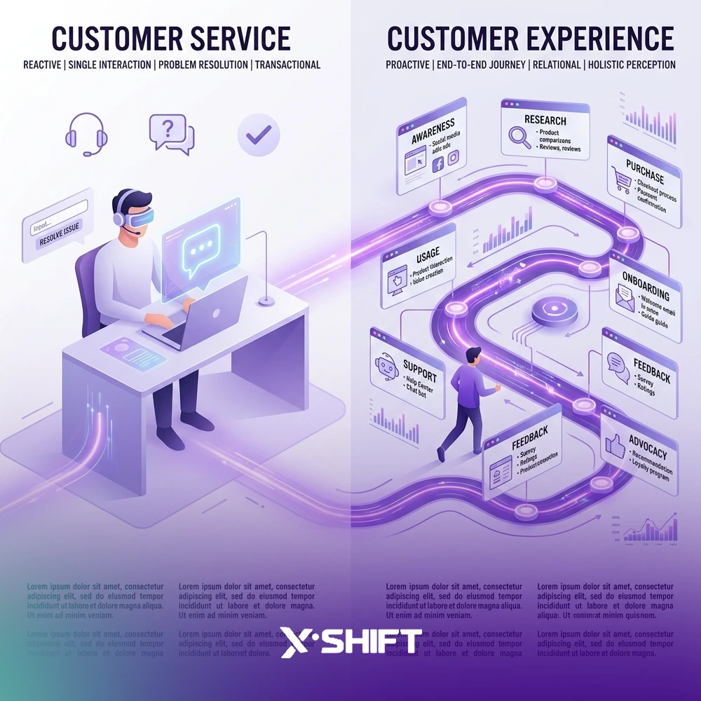ما الفرق بين خدمة العملاء وتجربة العملاء (CX vs CS)