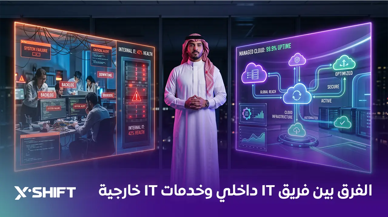 الفرق بين فريق IT داخلي وخدمات IT خارجية